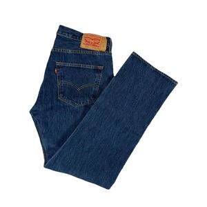 Levi's 501 Dark Wash Denim Jeans Men's Sz 35x32 (36x32.5) Button Fly USA Western